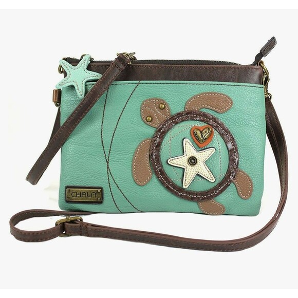 Sold Out CHALA Cute 3D Turtle CROSSBODY Purse w/Adj Strap & Star Zipper Pull 6x8 - Picture 1 of 8